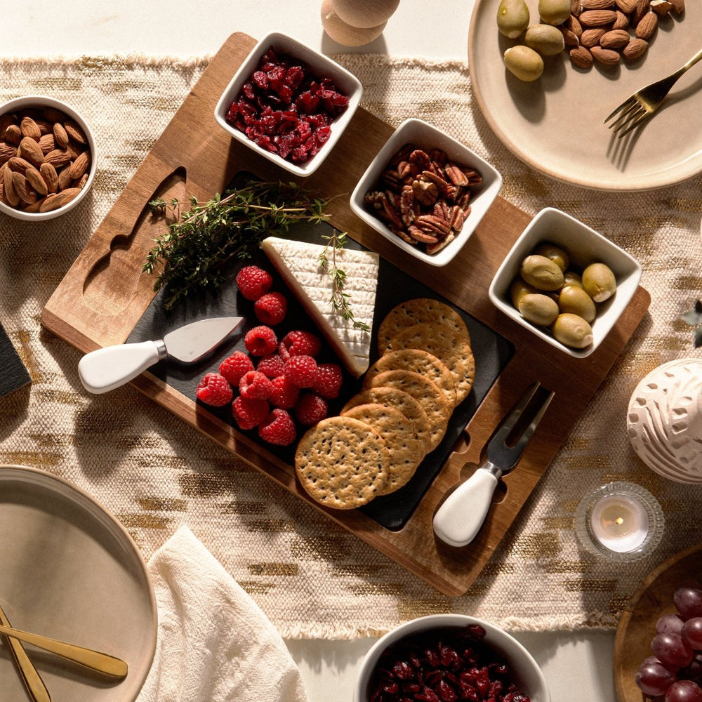
                      
                        Twine Living Acacia & Slate Cheese Board Set with Ceramic Bowls - lily & onyx
                      
                    