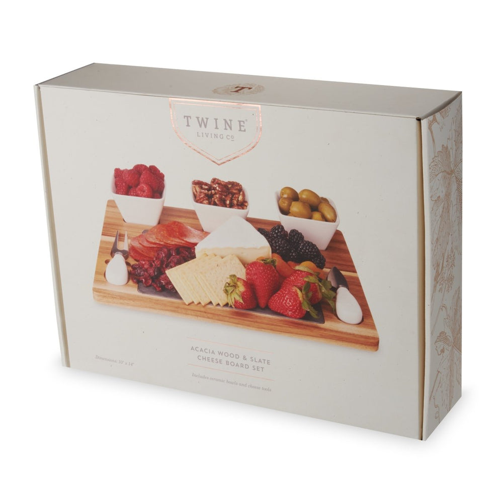 
                      
                        Twine Living Acacia & Slate Cheese Board Set with Ceramic Bowls - lily & onyx
                      
                    