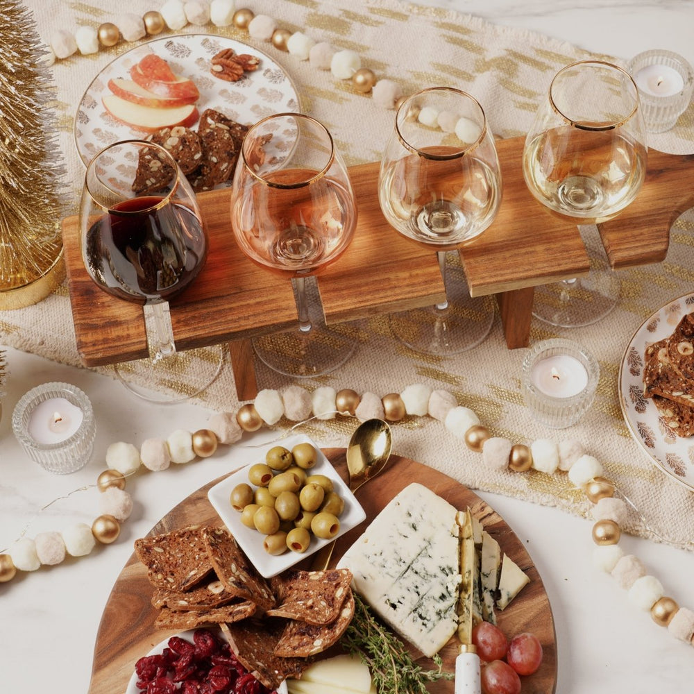 
                      
                        Twine Living Acacia Wood Easy Transport Wine Flight Server - lily & onyx
                      
                    