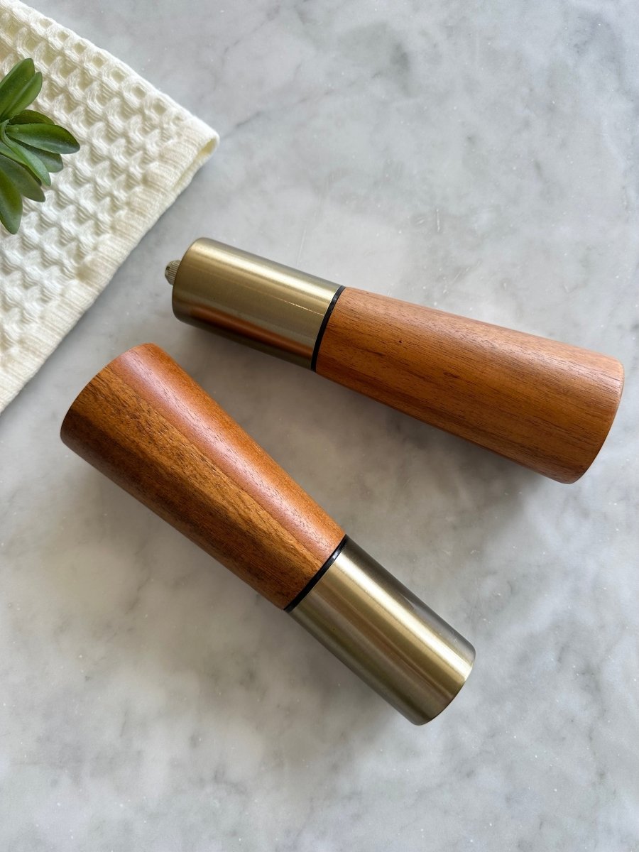 Busa Designs Acacia Wood Salt & Pepper Grinders - lily & onyx