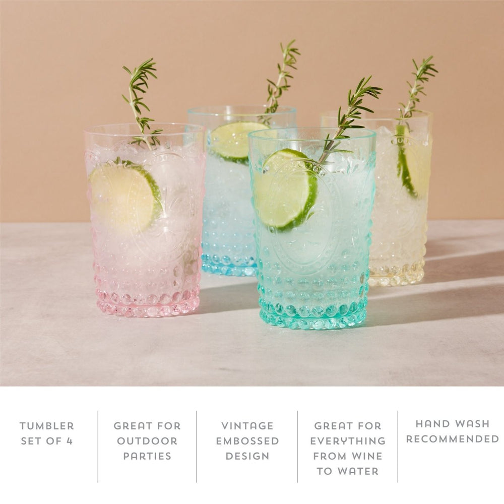 
                      
                        Twine Living Acrylic Embossed Tumblers, Set of 4 - lily & onyx
                      
                    