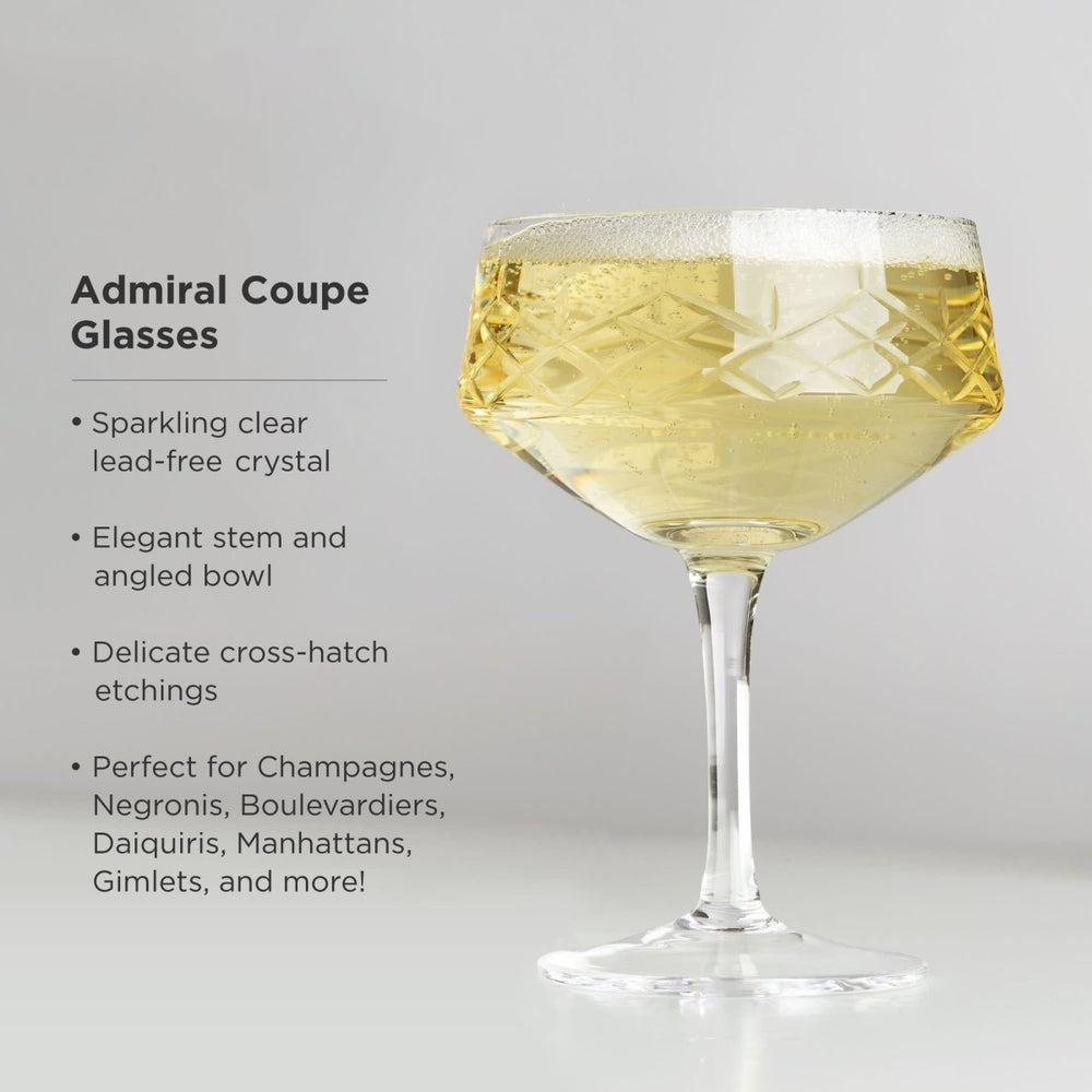 
                      
                        Viski Admiral Crystal Coupe Glasses, Set of 2 - lily & onyx
                      
                    