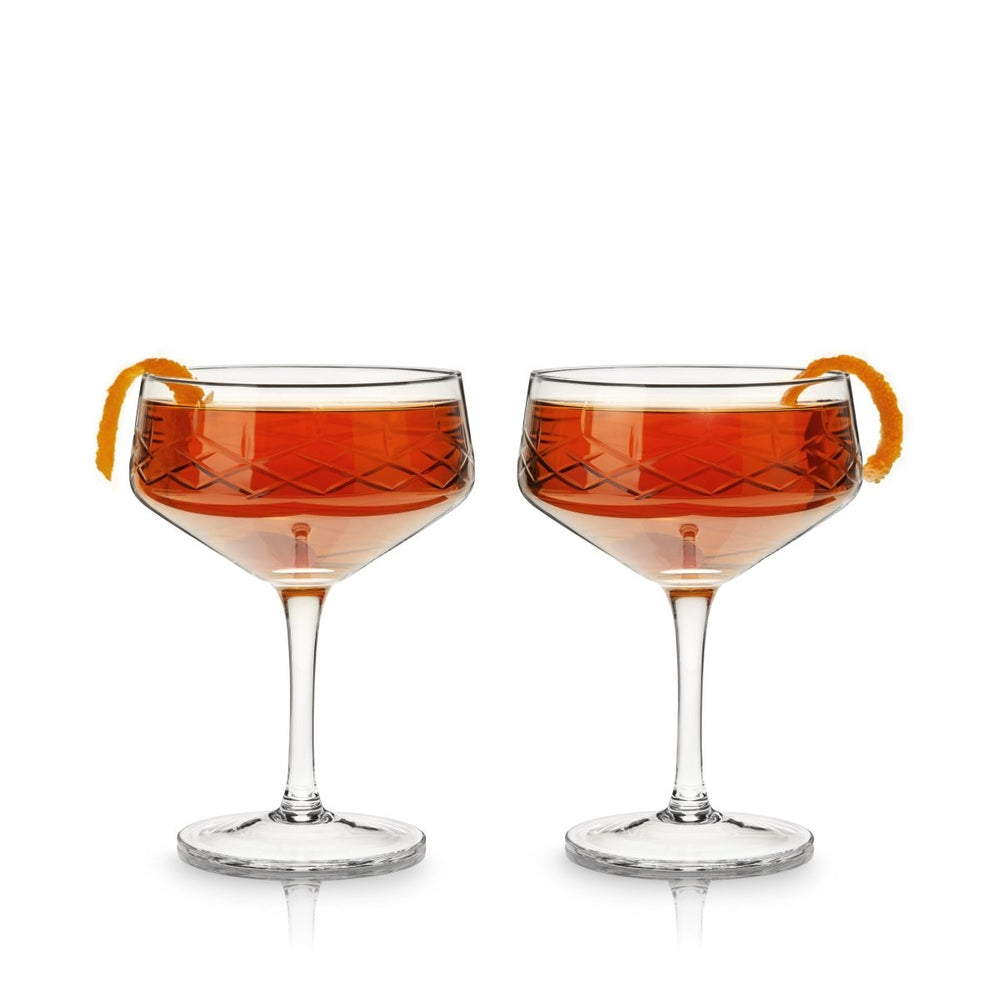 
                      
                        Viski Admiral Crystal Coupe Glasses, Set of 2 - lily & onyx
                      
                    