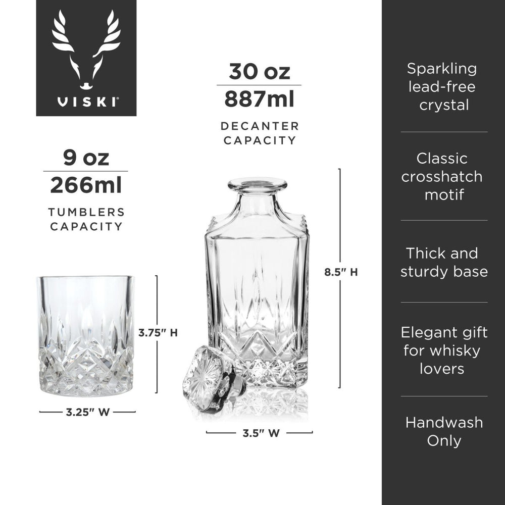 
                      
                        Viski Admiral Crystal Decanter and Tumbler Set - lily & onyx
                      
                    