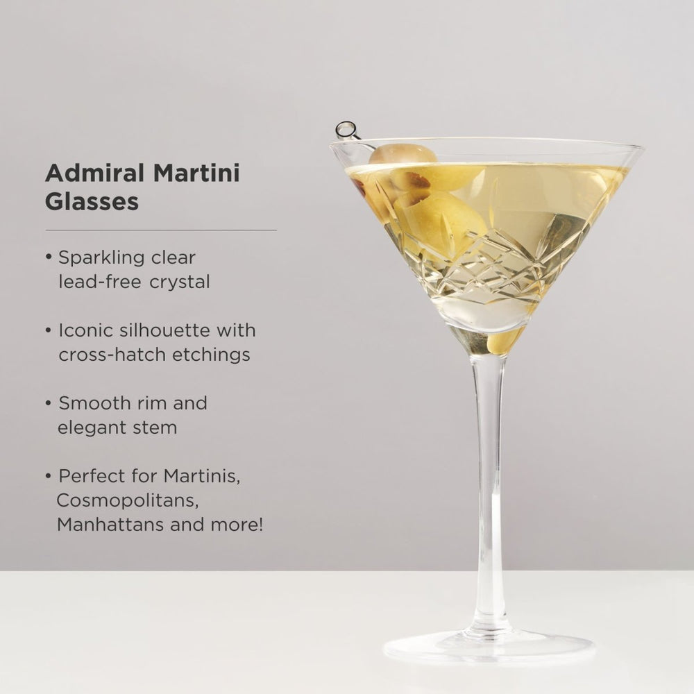 
                      
                        Viski Admiral Crystal Martini Glasses, Set of 2 - lily & onyx
                      
                    