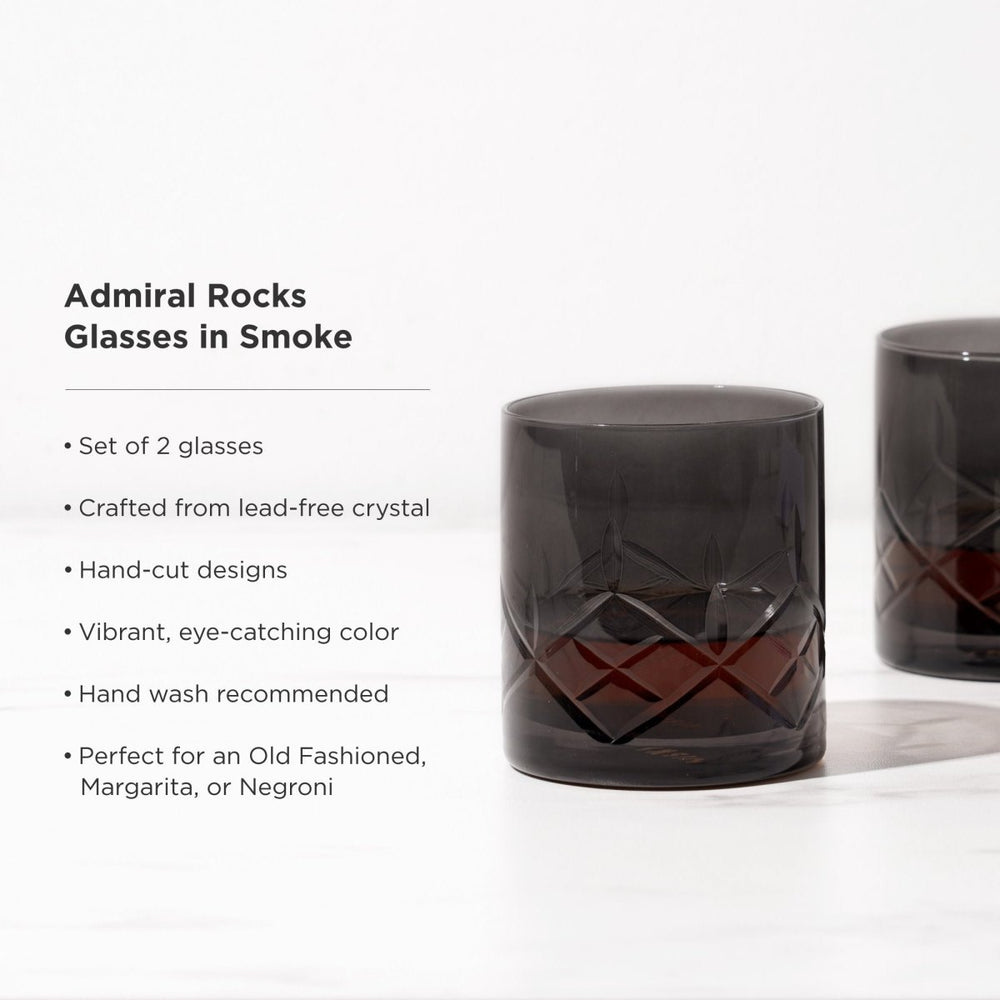 
                      
                        Viski Admiral Crystal Rocks Glasses in Smoke, Set of 2 - lily & onyx
                      
                    