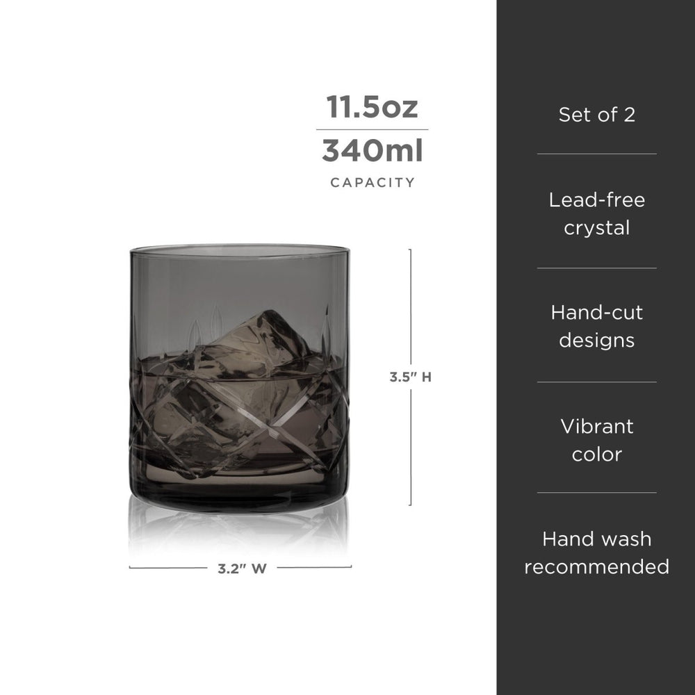 
                      
                        Viski Admiral Crystal Rocks Glasses in Smoke, Set of 2 - lily & onyx
                      
                    
