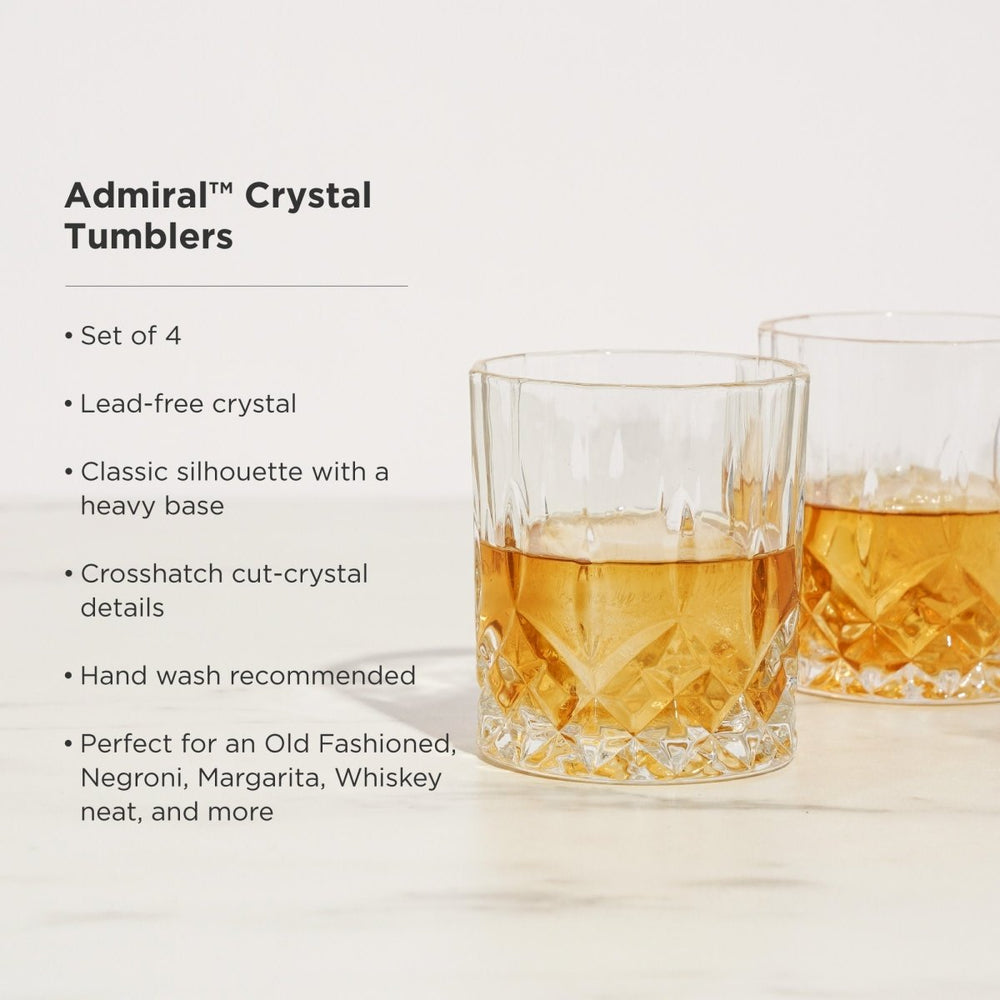 
                      
                        Viski Admiral Crystal Tumblers, Set of 4 - lily & onyx
                      
                    
