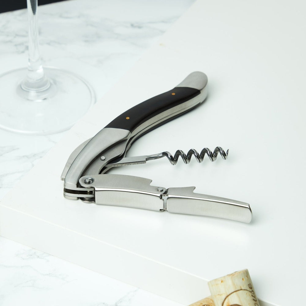 Viski Admiral Heavyweight Corkscrew with Ebony Wood Handle - lily & onyx