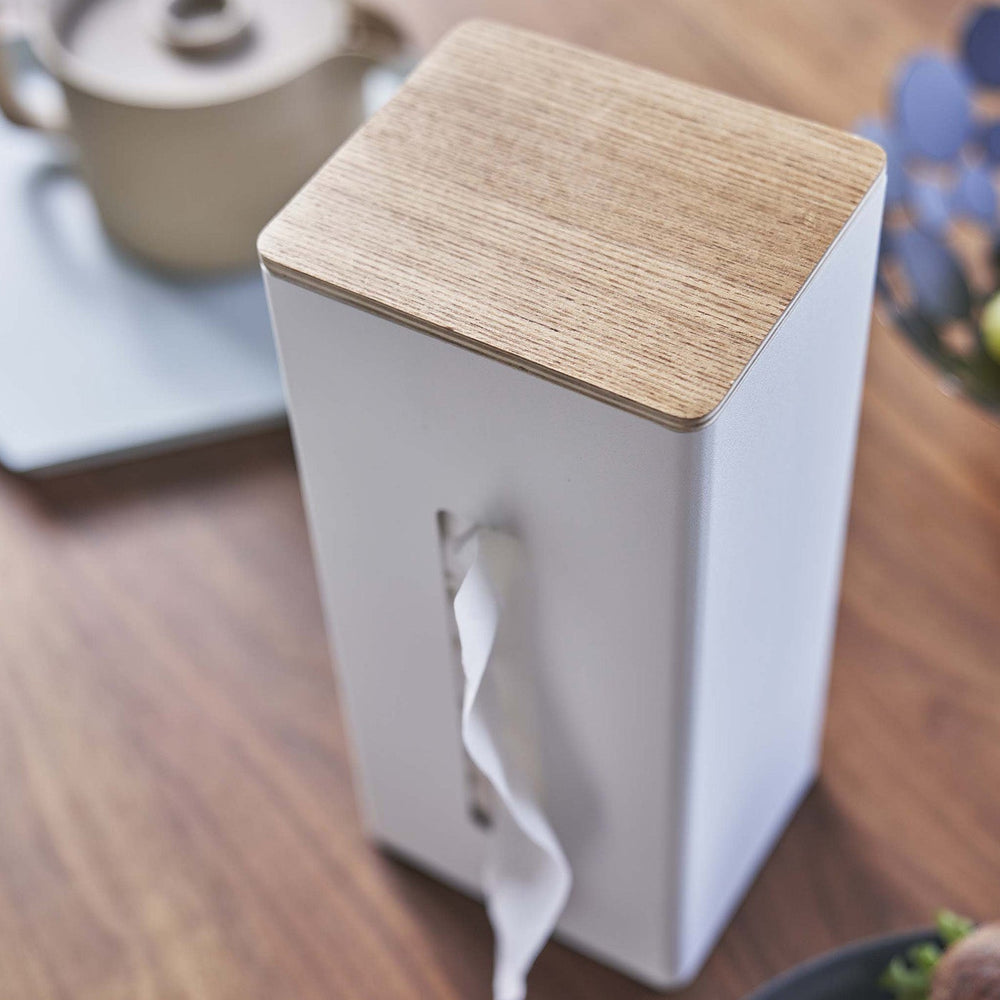 
                      
                        Two-Sided Steel & Wood Tissue Case
                      
                    