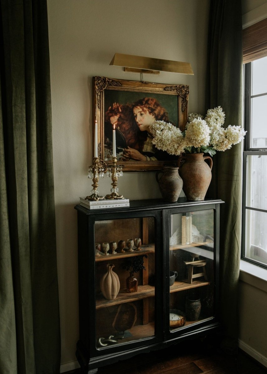 Afloral 35" Faux Dried Cone Hydrangea Stem - Parchment Beige