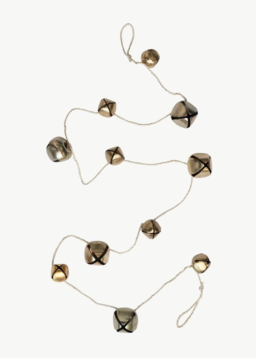 Afloral Antique Gold Metal Bell Holiday Garland - 61"