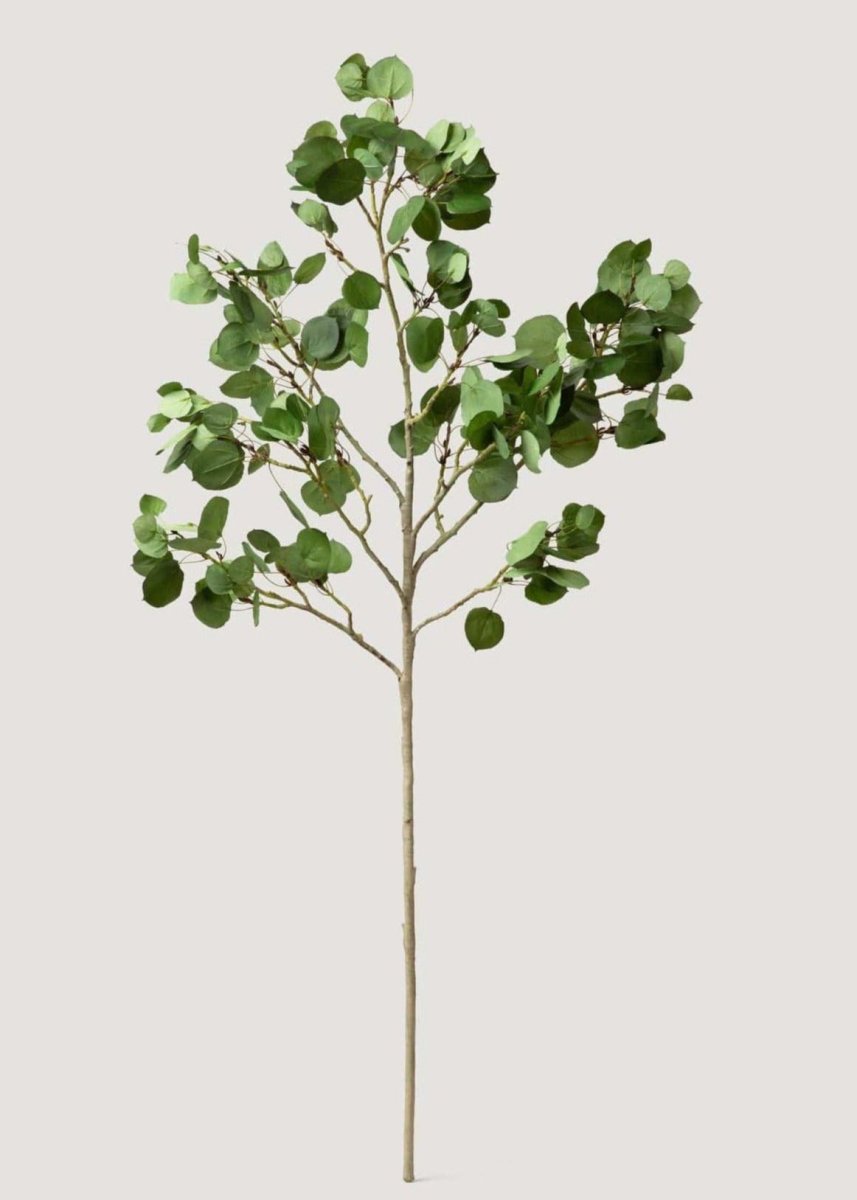 Afloral Artificial Aspen Branch 51" - Wired Silk Leaves, Bendable Stem
