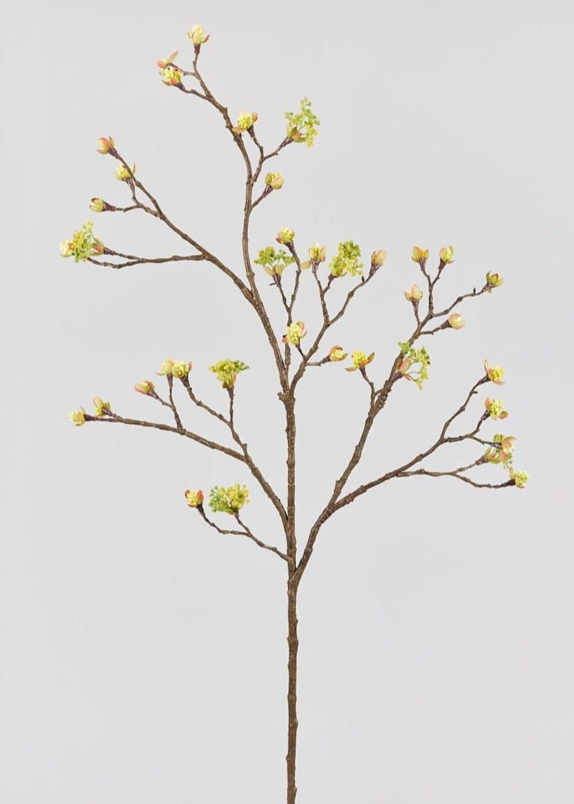Afloral Artificial Budding Flower Branch, 42" - Yellow Cream Silk Blooms