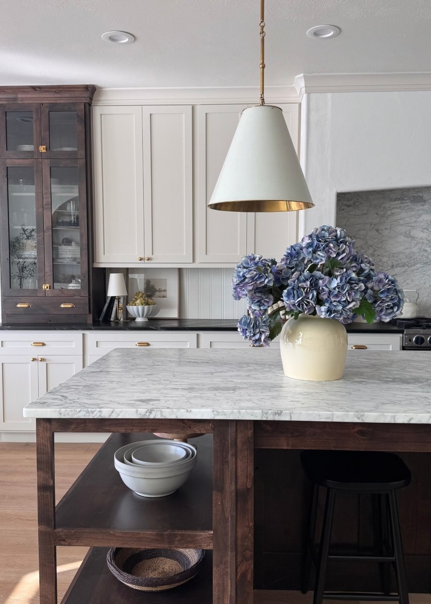 Afloral Artificial Lavender Blue Hydrangea Stem - 20" | 3 Blooms