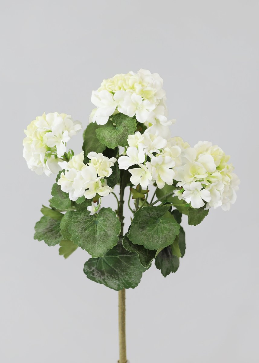 Afloral Artificial White Geranium Bush - 18" Weather Resistant Outdoor