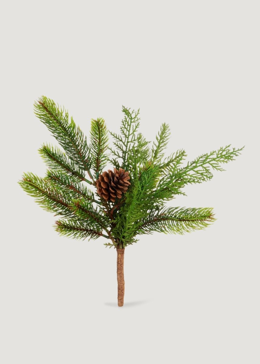Afloral Artificial Winter Pine Evergreen Pick - 12"