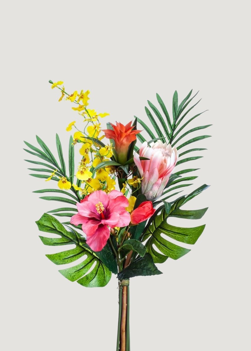Afloral Colorful Mixed Bundle of Faux Tropical Flowers - 25"