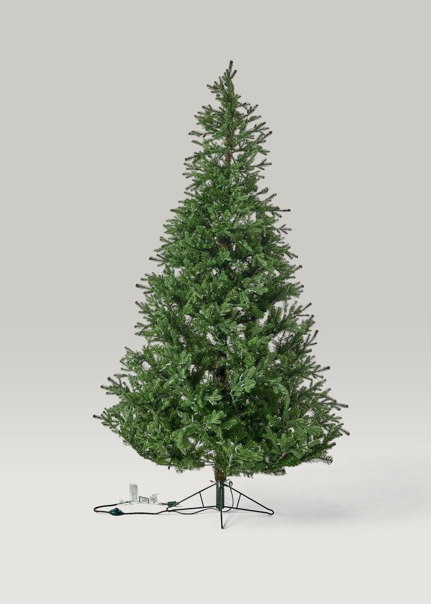 Afloral Faux Noble Fir Pre - Lit LED Christmas Tree with White Lights 7.5'