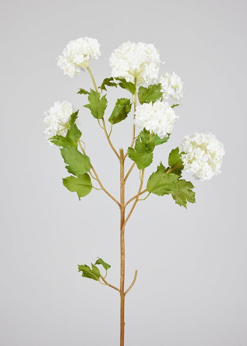 Afloral Faux Snowball Hydrangea Stem White - 43.5" Tall Artificial
