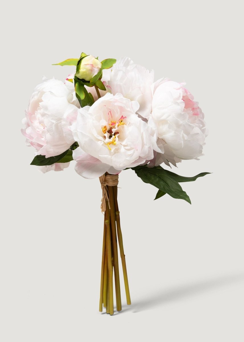 Afloral Pink Cream Faux Peony Flower Bouquet - 19"