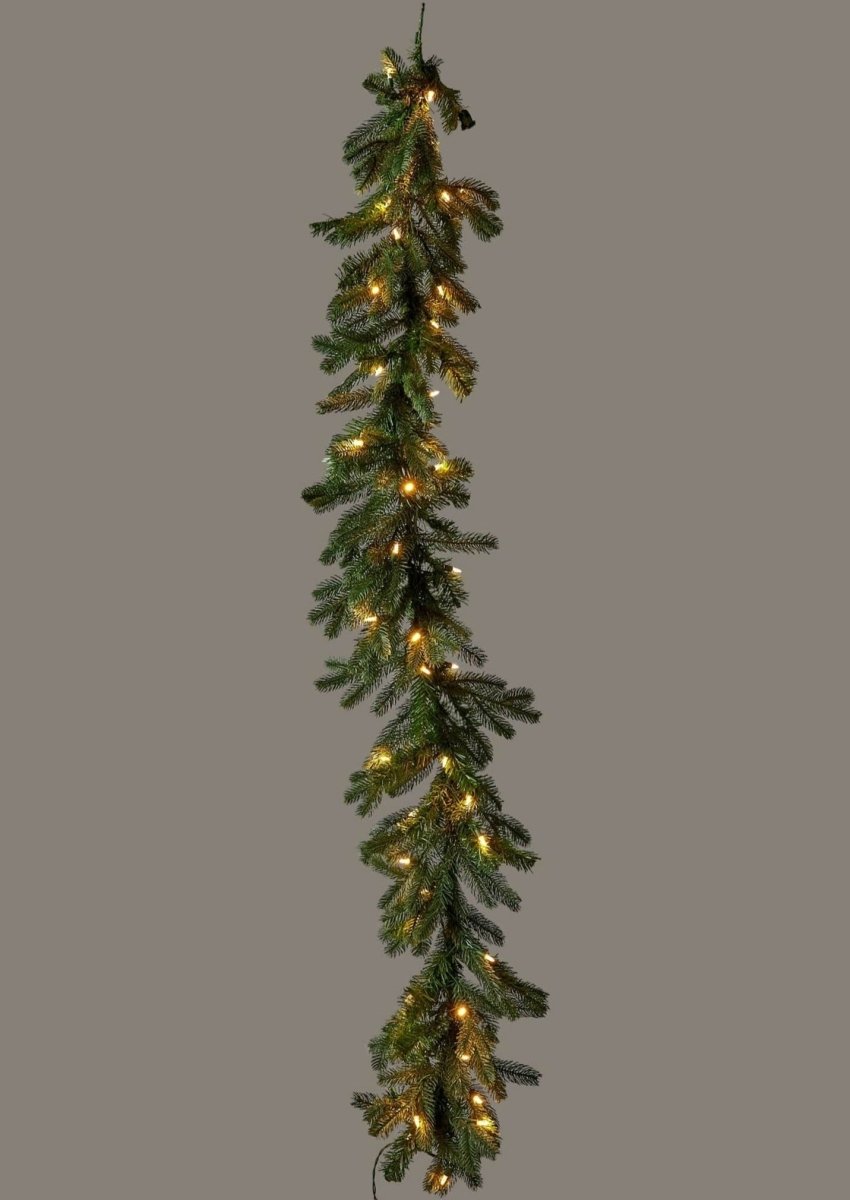 Afloral Pre - Lit Artificial Spruce Christmas Garland with LED Lights - 72"