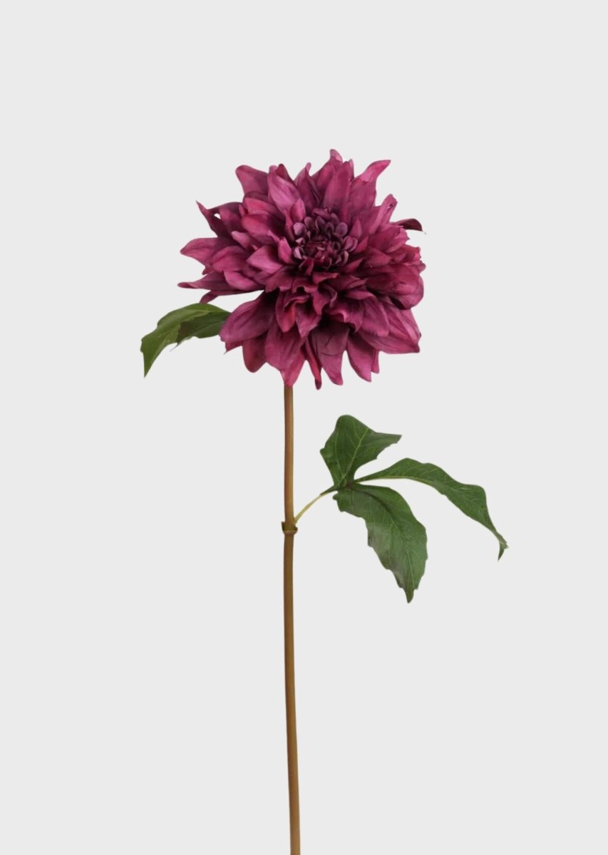 Afloral Purple Wine Dahlia Stem - Realistic Artificial Flower 19" Wired