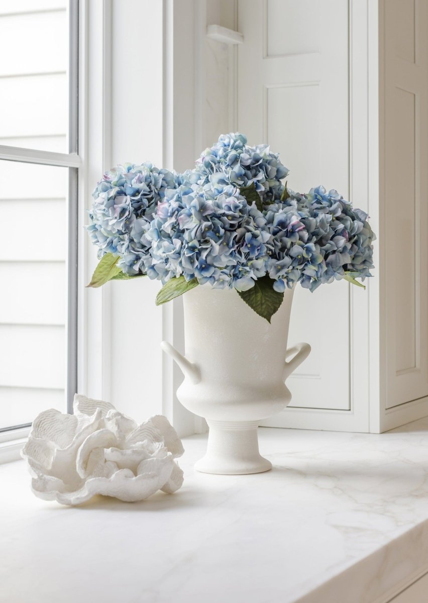 Afloral Real Touch Blue Hydrangea Stem 18" - Artificial Faux Flower