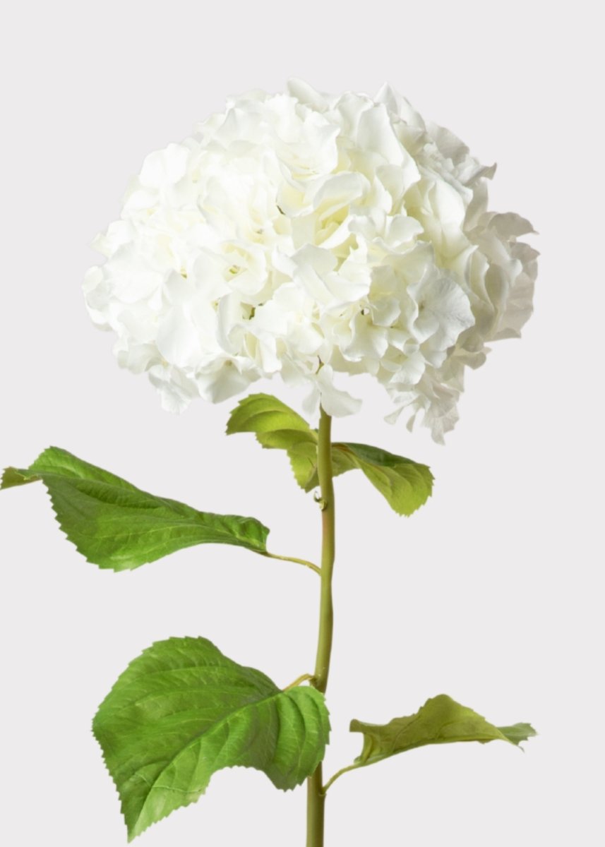 Afloral Tall White Faux Hydrangea Flower Stem 45"