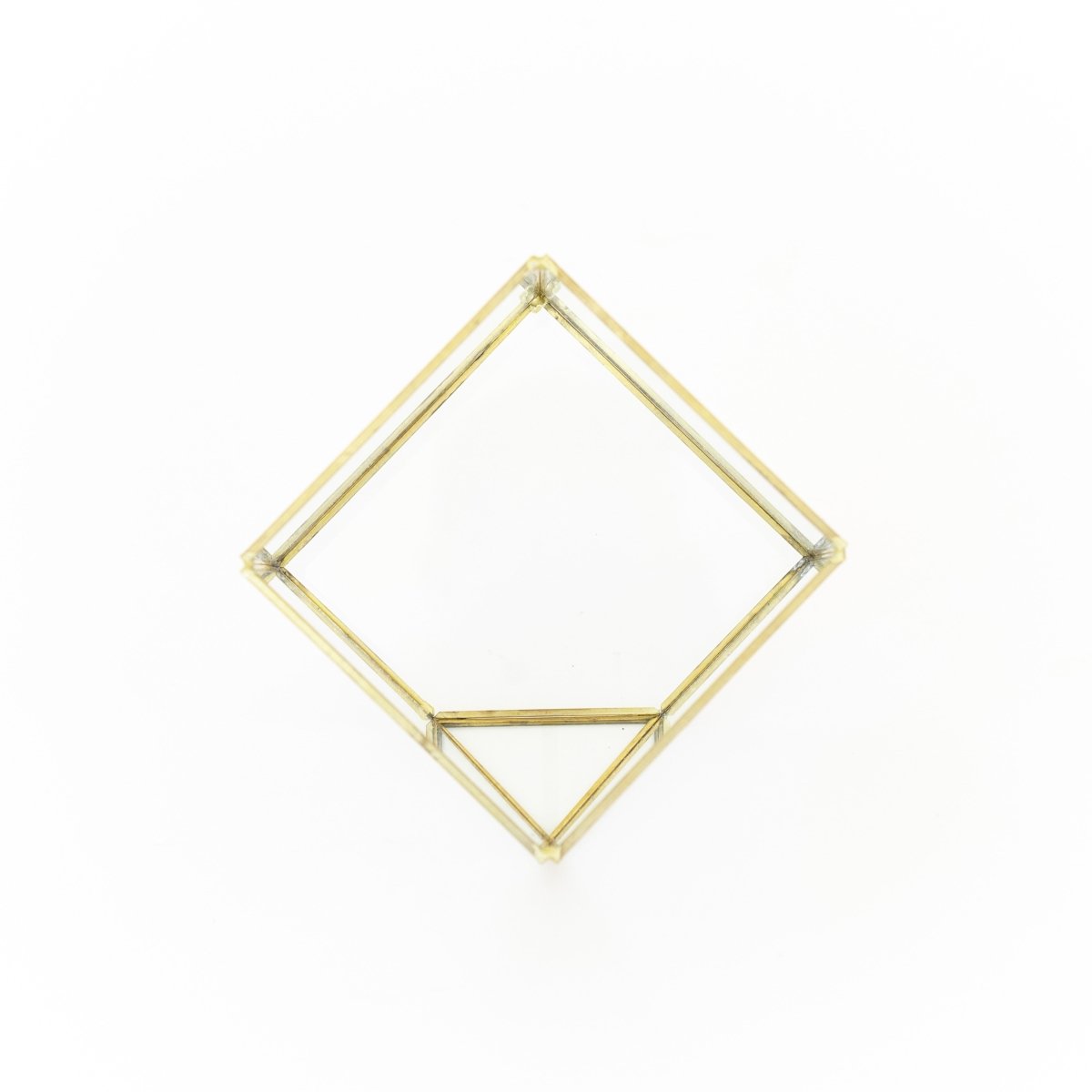 Air Plant Supply Co. Geometric Glass Terrarium - 7 - Sided Gold Plated for Air Plants 8.5"