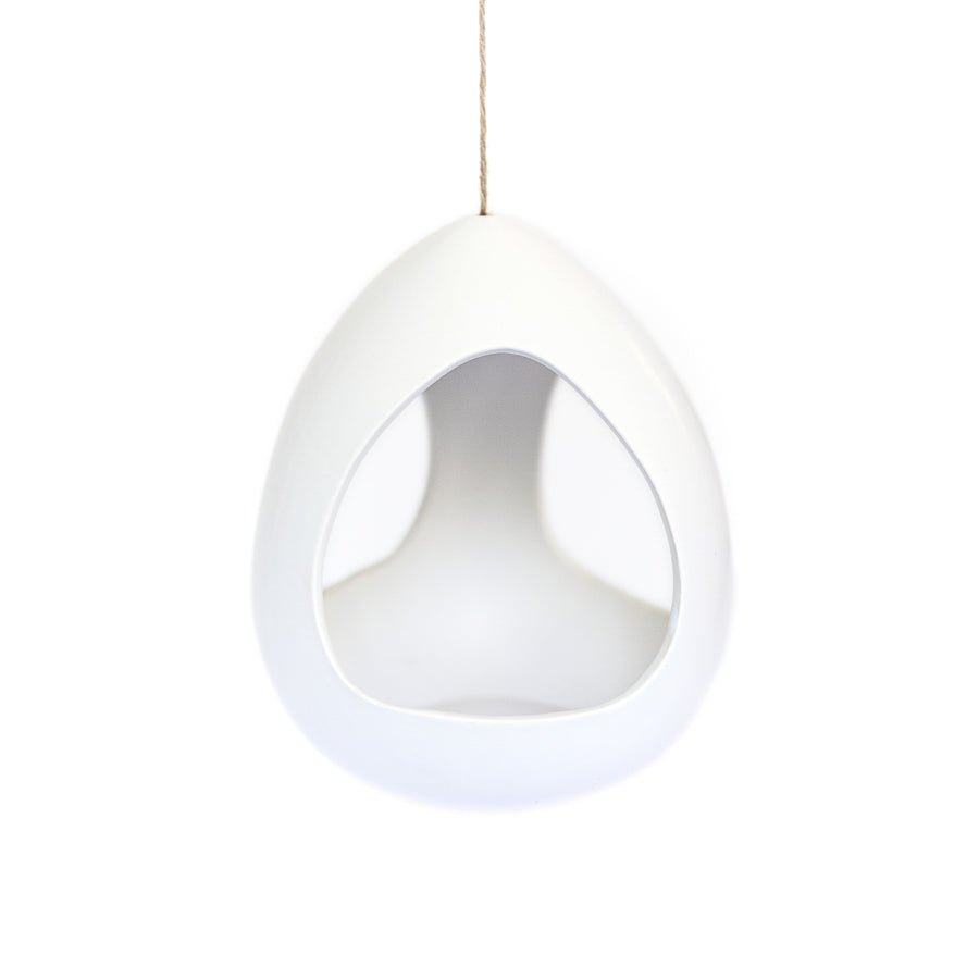 Air Plant Supply Co. Large White Ceramic Hanging Planter Pod - 6.5" Modern Wall Planter