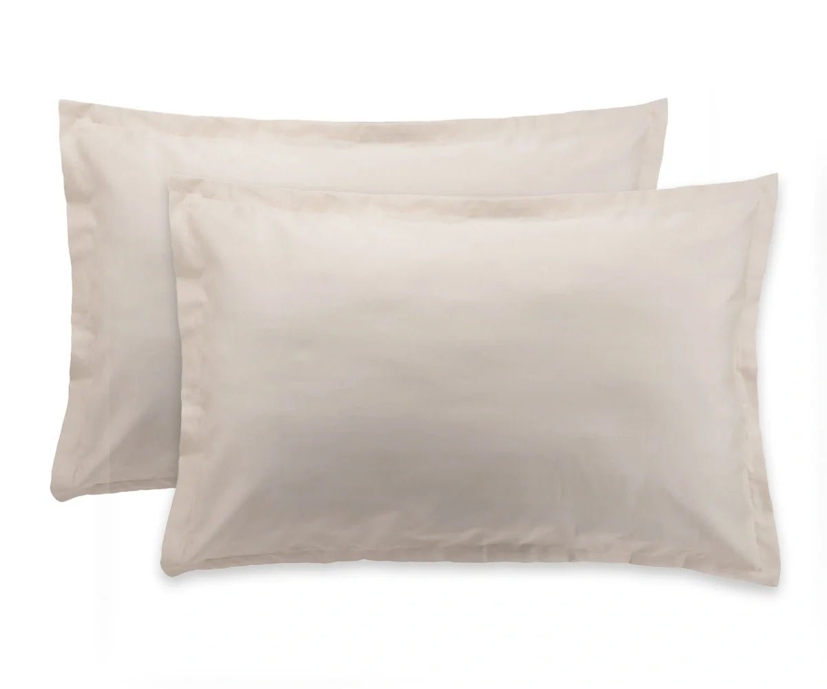 All Cotton and Linen 100% Cotton Sateen Pillowcases, Set of 2 | 400TC, Natural