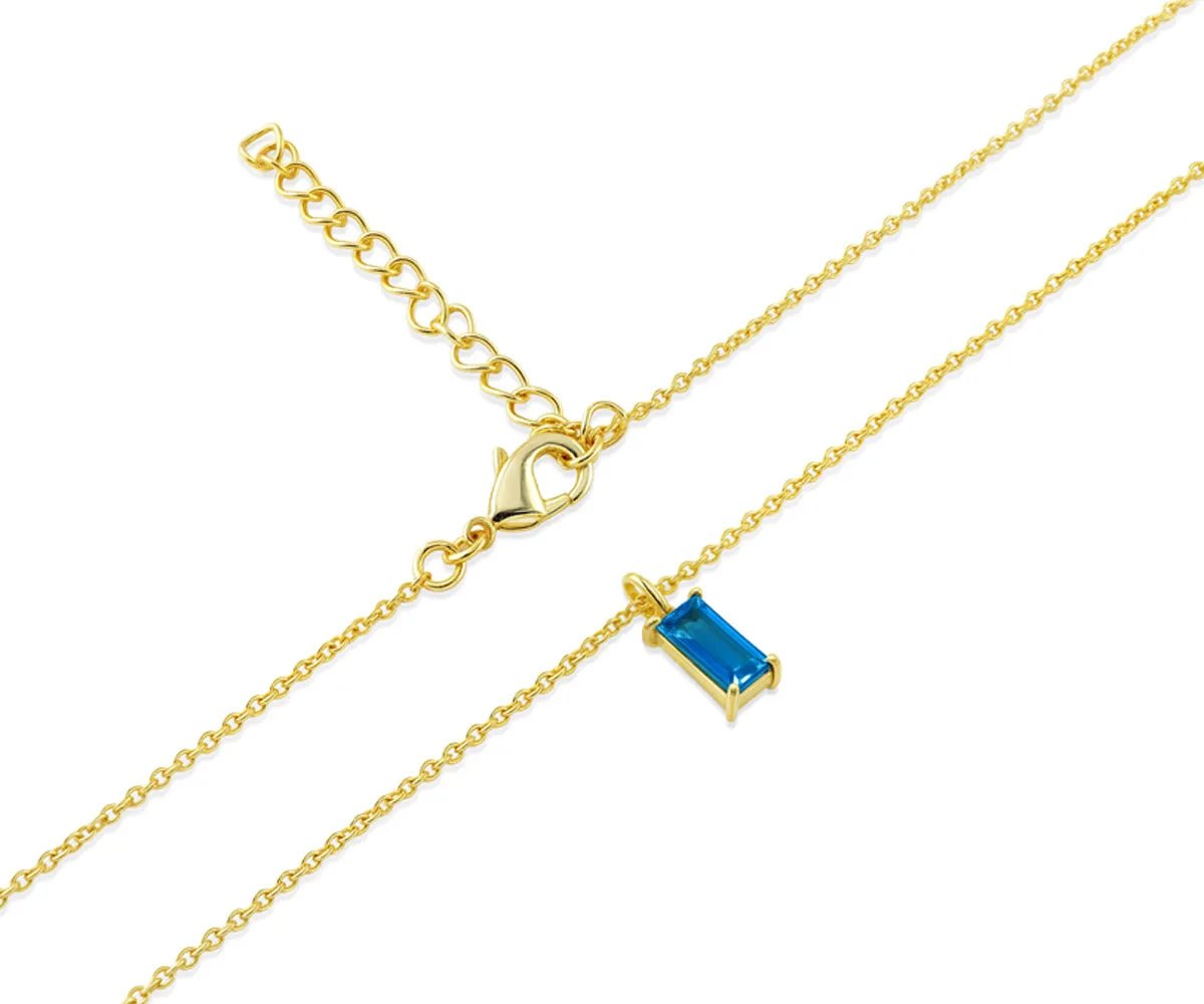 All Cotton and Linen Aquamarine Gemstone Necklace | March Birthstone | 14K Gold - Plated