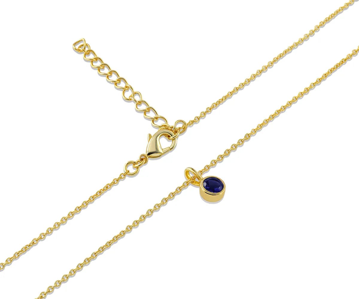 All Cotton and Linen Blue Sapphire Pendant Necklace | September Birthstone | 14K Gold - Plated