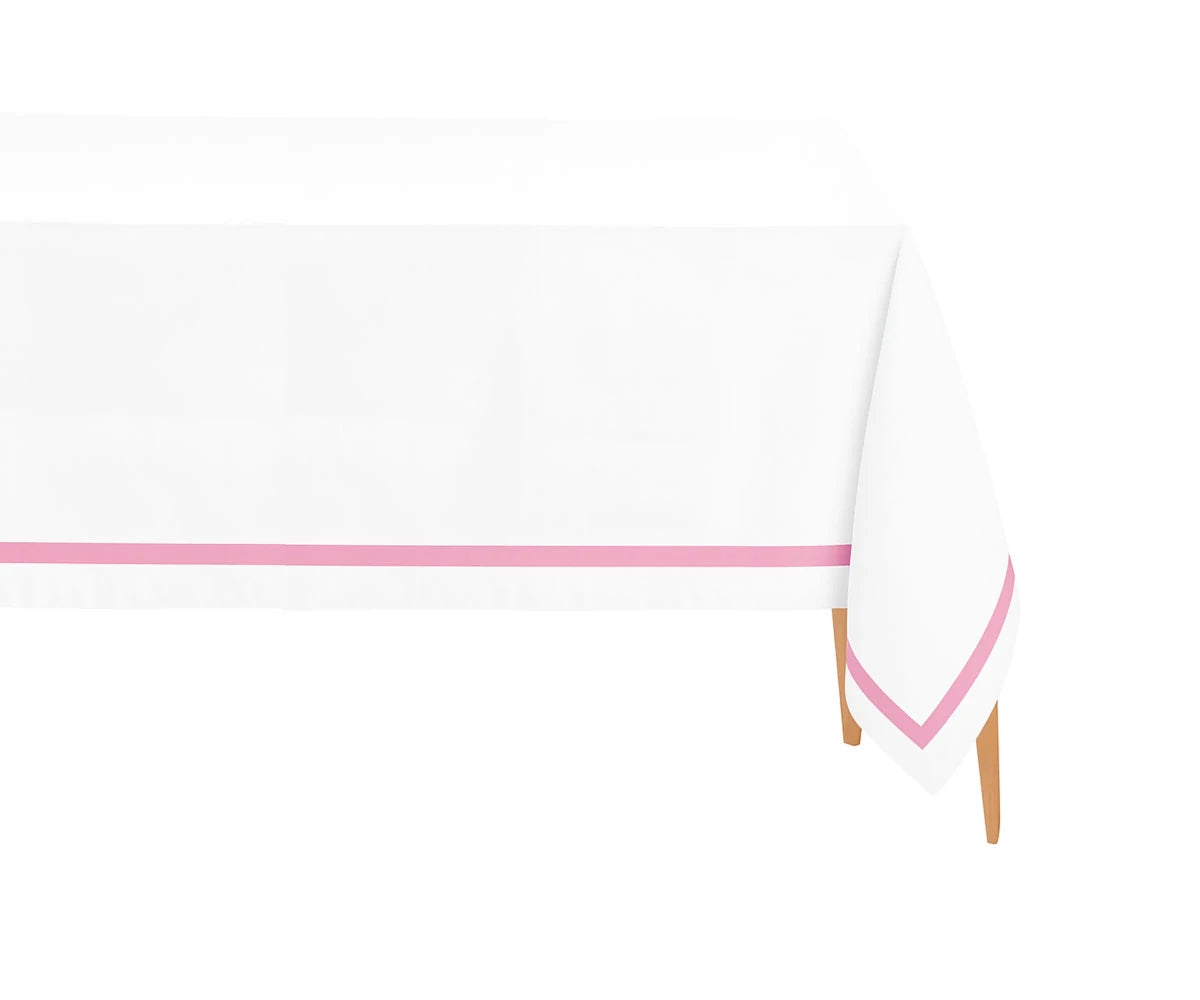 All Cotton and Linen Elegant Cotton Rectangle Tablecloth | Peony Satin Trim