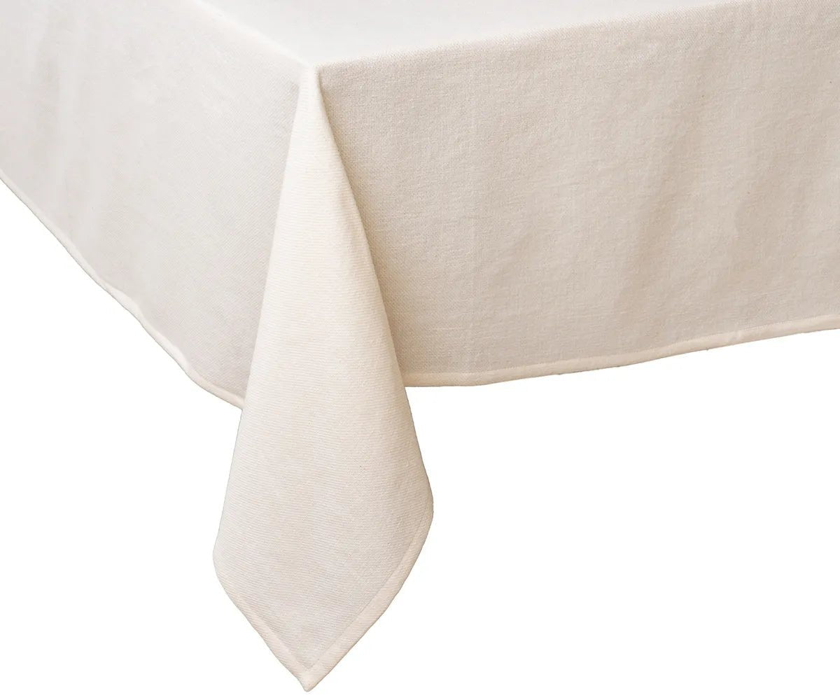 All Cotton and Linen Ivory Cotton Tablecloth | 100% Cotton, Machine Washable