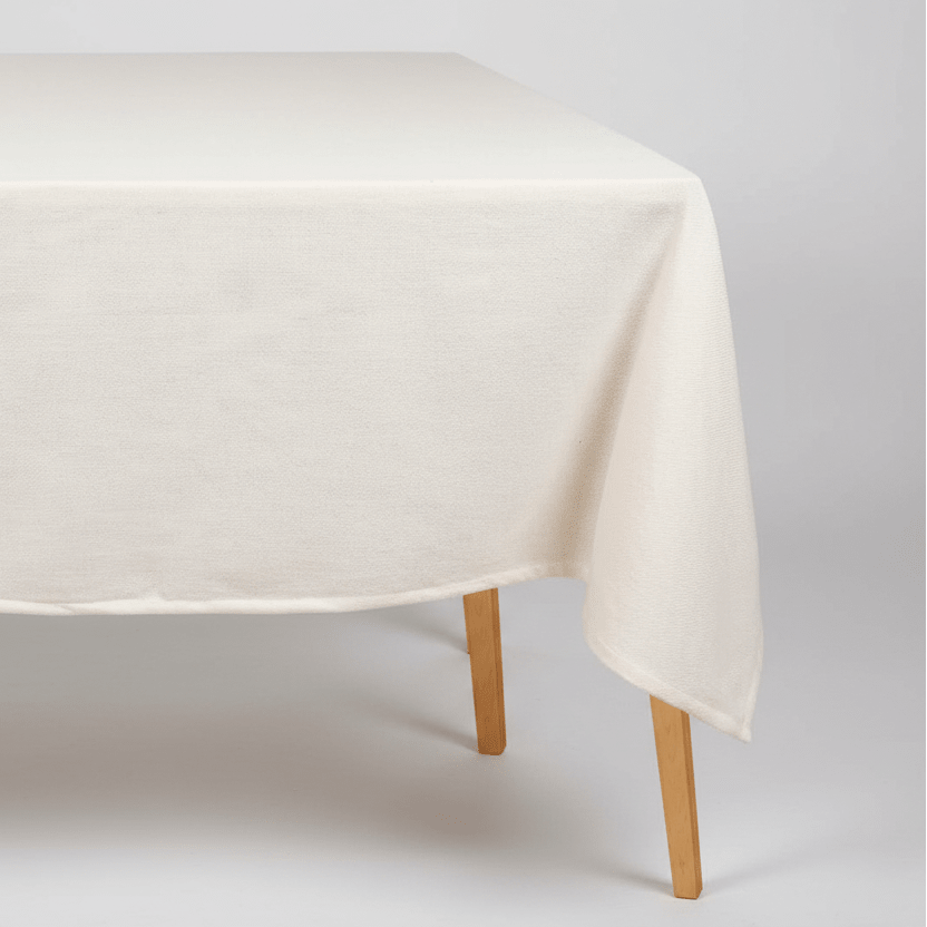 All Cotton and Linen Ivory Cotton Tablecloth | 100% Cotton, Machine Washable