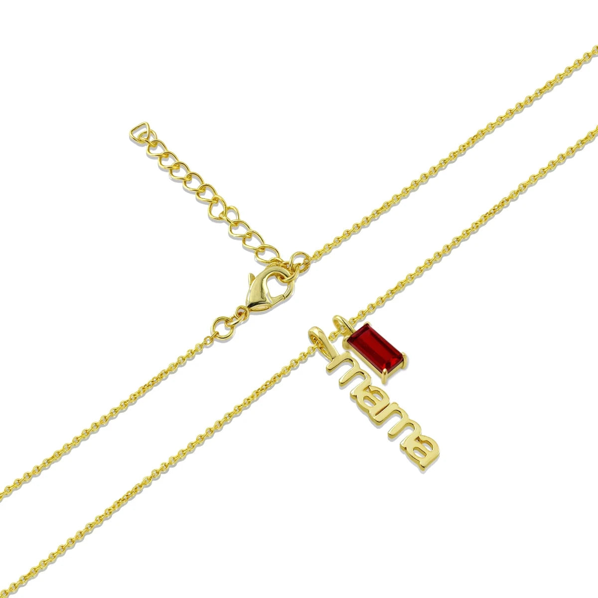 All Cotton and Linen Mama Birthstone Pendant Necklace – 14K Gold Emerald - Cut Charm