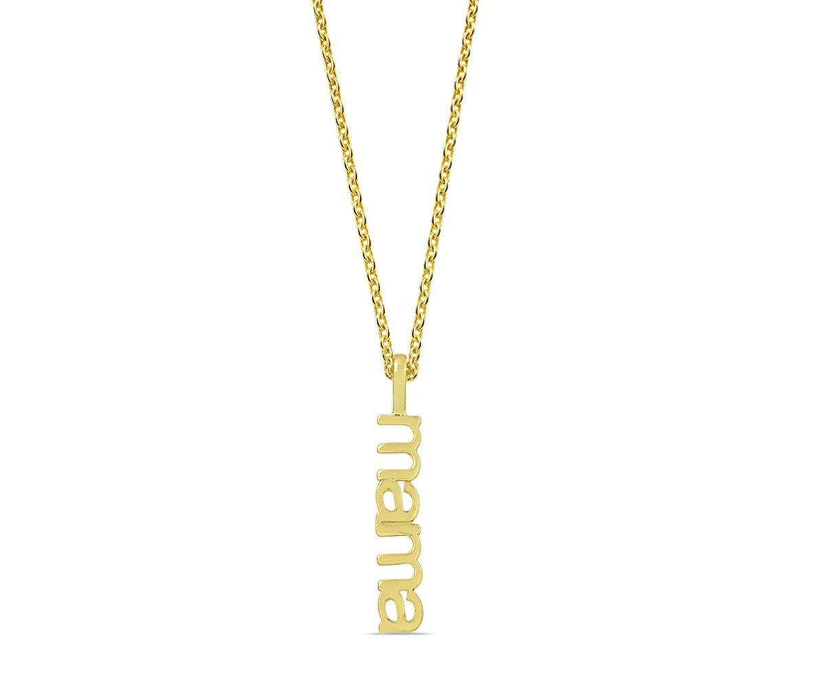All Cotton and Linen Mama Gold Necklace – 14K Gold - Plated Minimalist Pendant