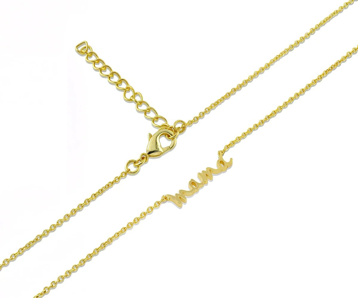 All Cotton and Linen Mama Necklace – 14K Gold Dainty Pendant for Mom