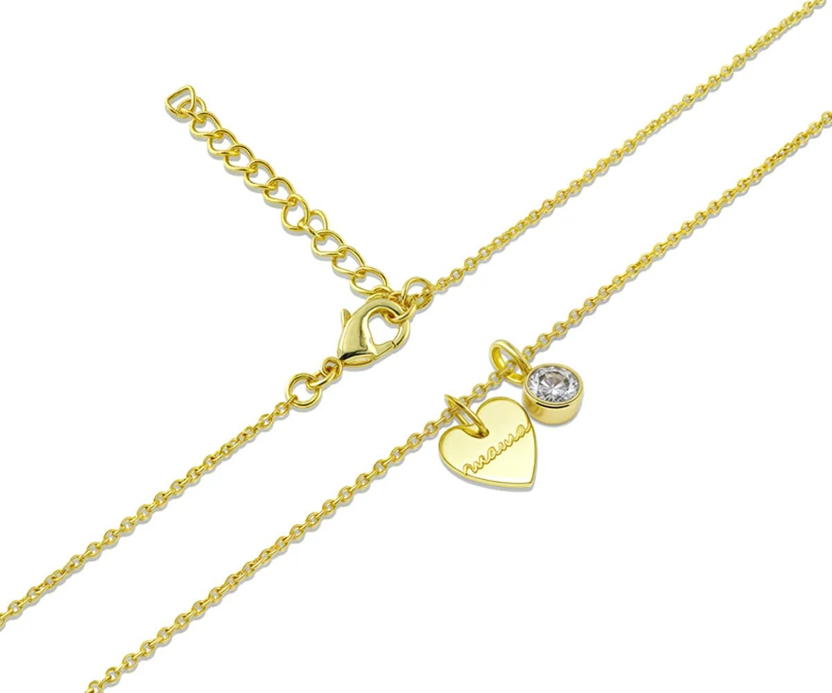 All Cotton and Linen Mother's Charm Necklace with Birthstone – 14K Gold Heart & Birthstone Pendant