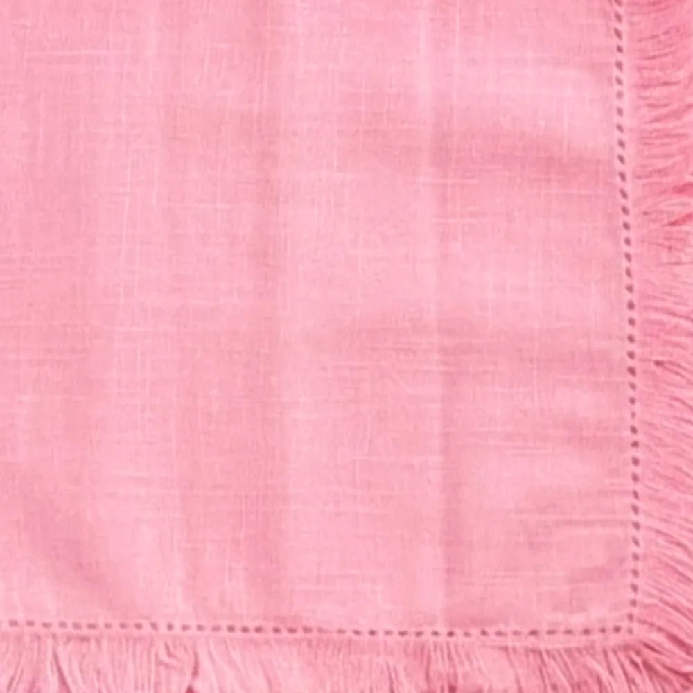 All Cotton and Linen Peony Cotton Fringe Cloth Napkins