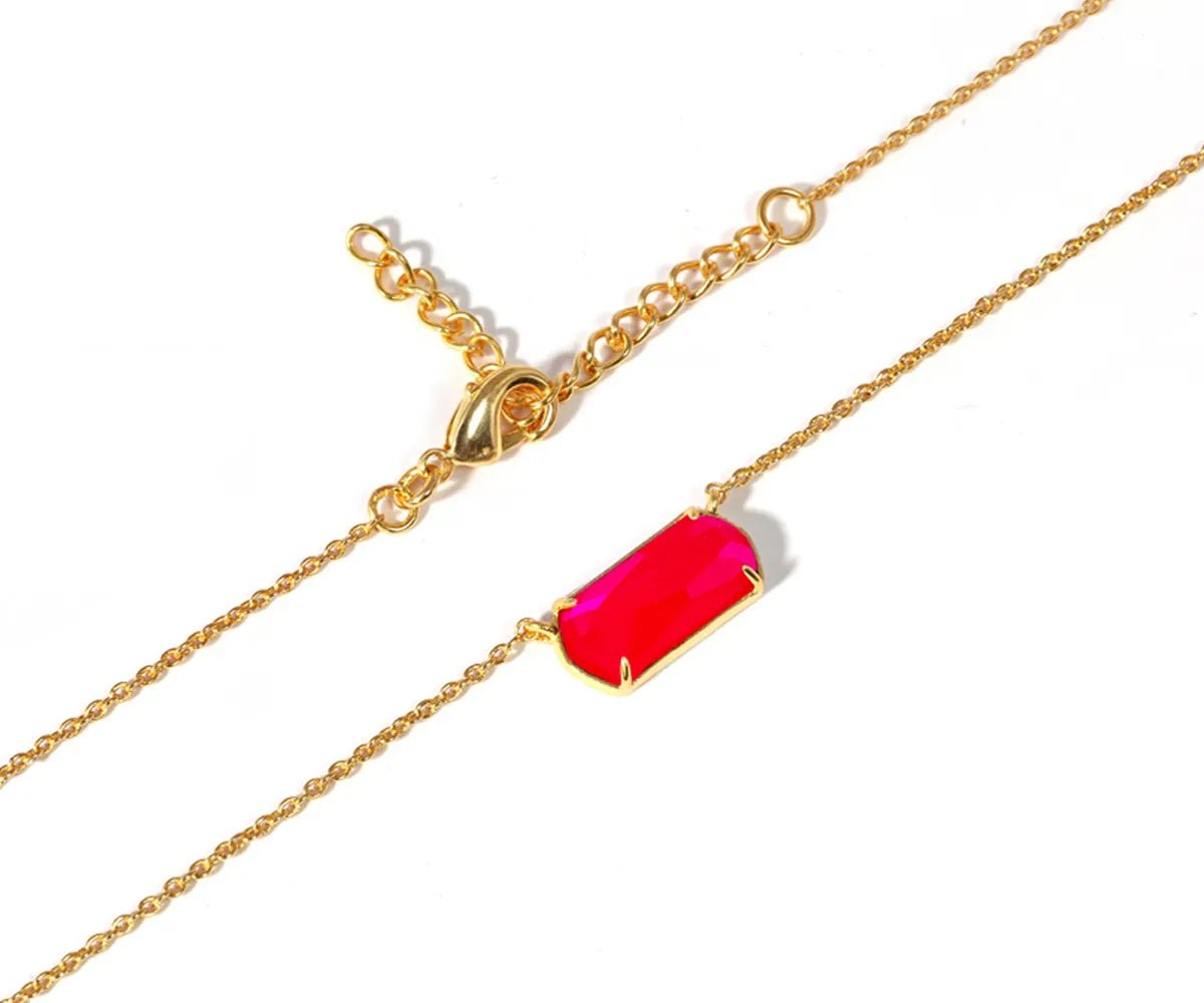 All Cotton and Linen Pink Chalcedony Pendant Necklace – Hot Pink Stone, 14K Gold Plated