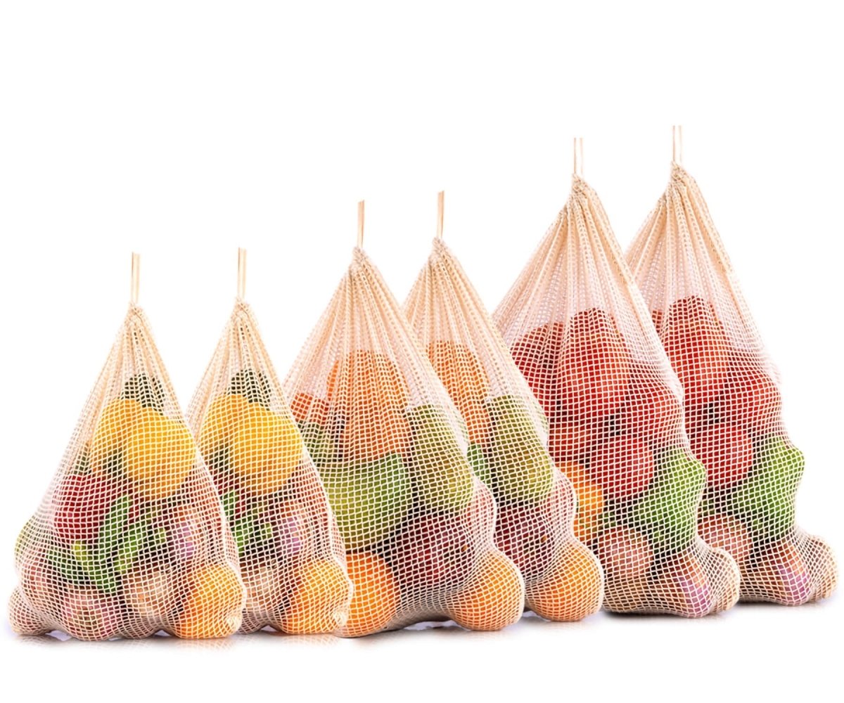 All Cotton and Linen Reusable Mesh Produce Bags