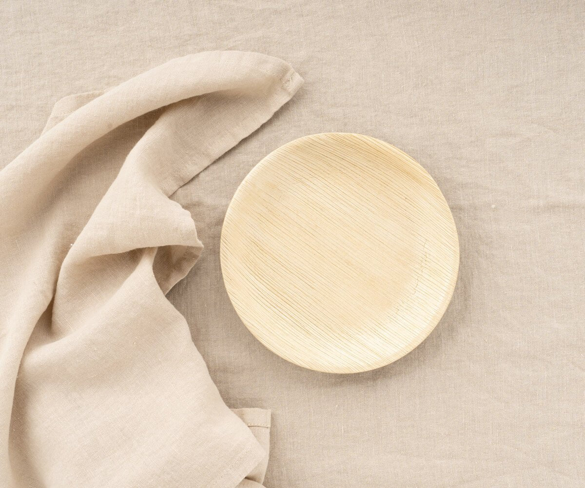 All Cotton and Linen Solid Beige Linen Kitchen Towels