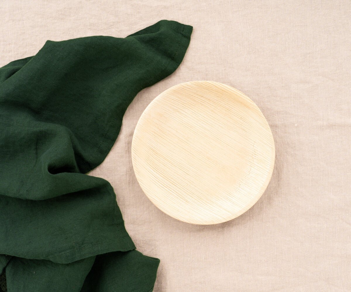 All Cotton and Linen Solid Dark Green Linen Kitchen Towels