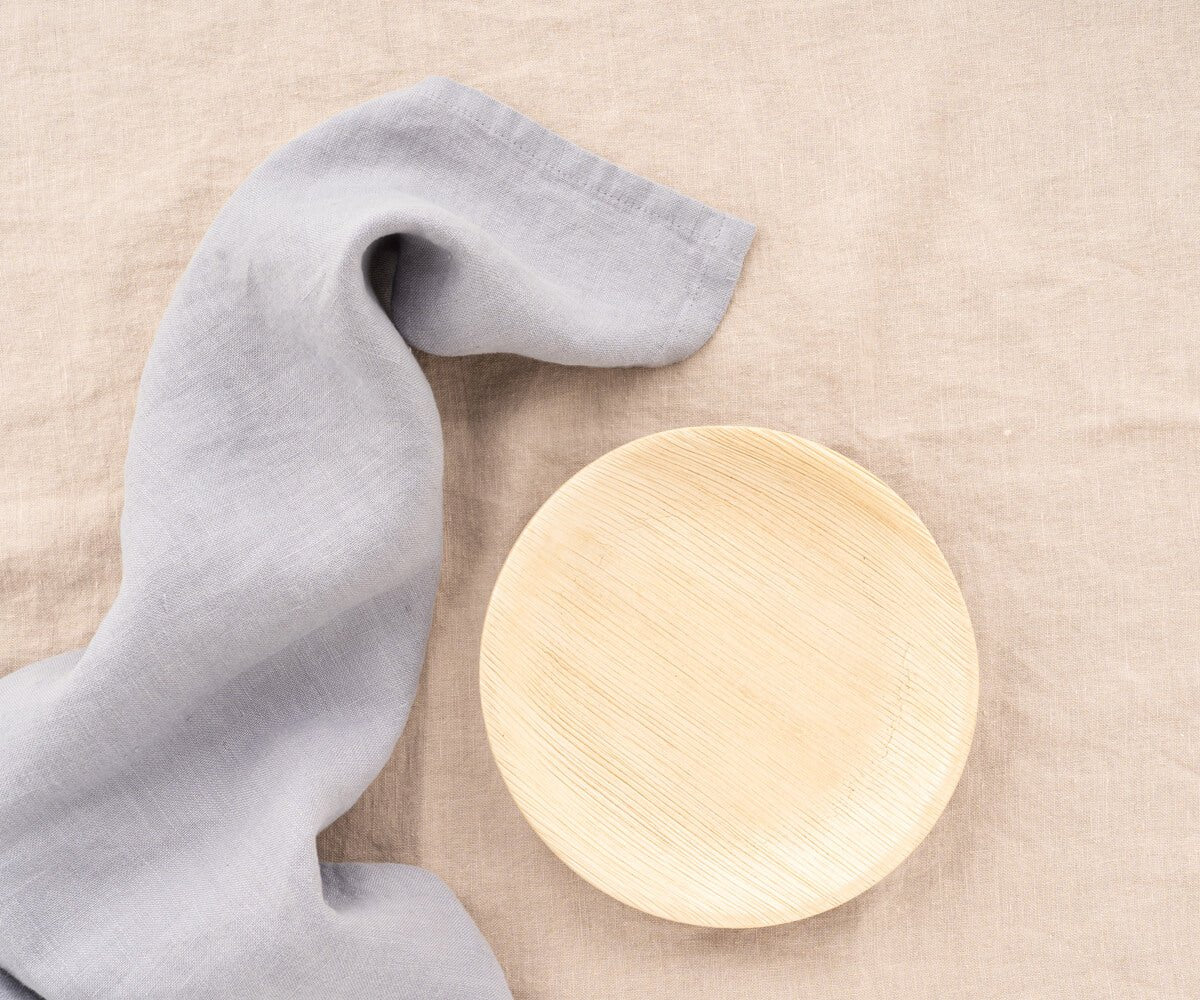All Cotton and Linen Solid Gray Linen Kitchen Towels