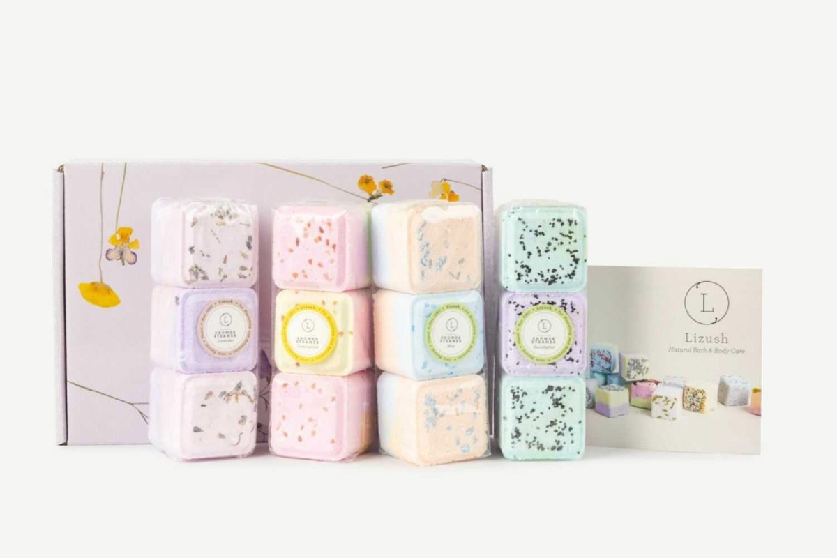 Lizush All - Natural Shower Steamers & Body Scrubs Gift Set - lily & onyx