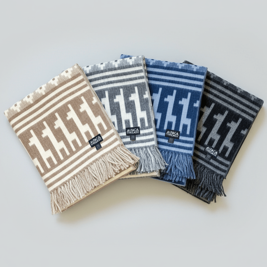 Alpaca Threadz Fringed Peruvian Alpaca Wool Throw Blanket