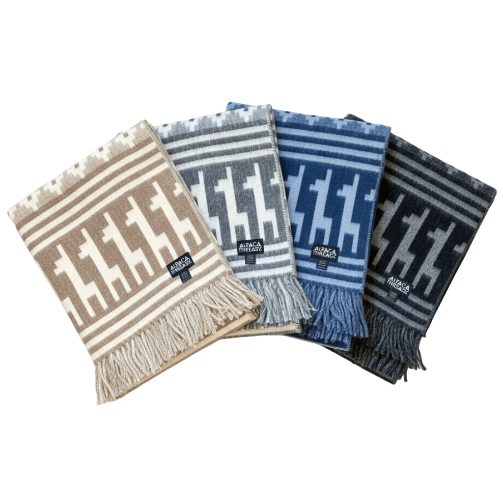 Alpaca Threadz Fringed Peruvian Alpaca Wool Throw Blanket